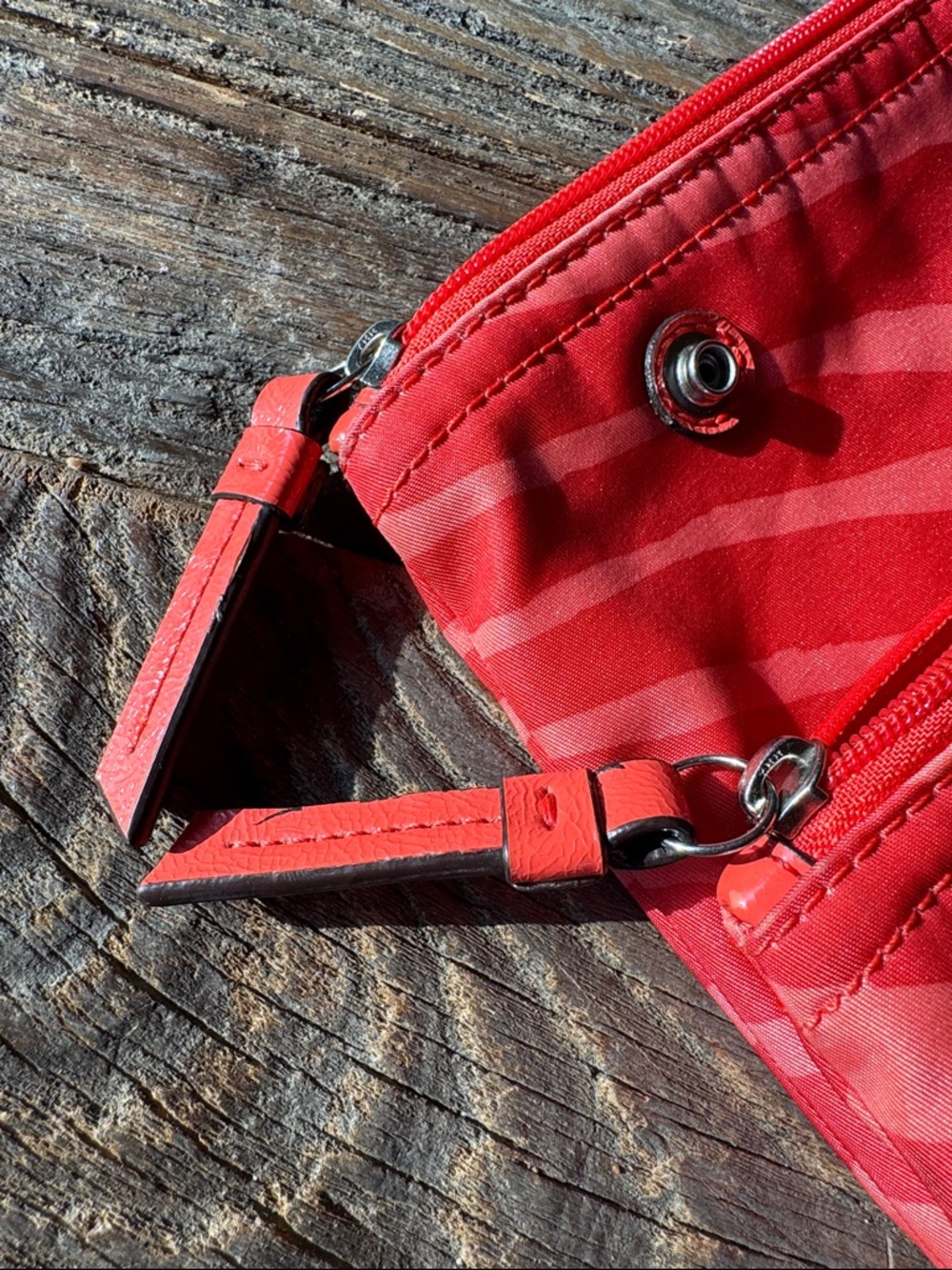 Coach zebra totes make up cases bag organizers pair/ set Hot Orange - Picture 8 of 13